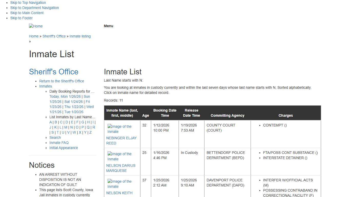Inmate List
